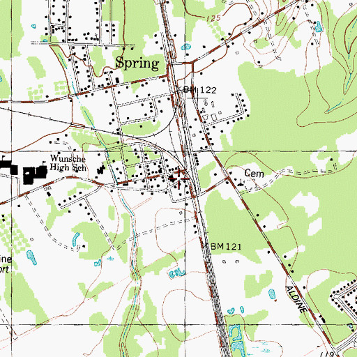 Topographic Map of Wunsche Brothers Saloon and Hotel, TX