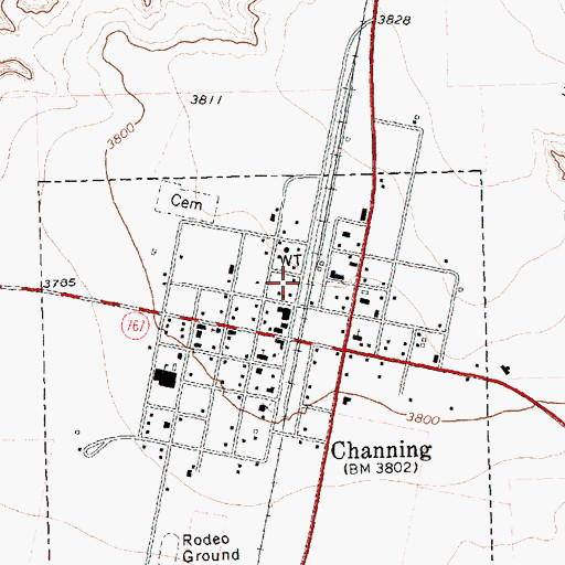 Topographic Map of XIT General Office, TX