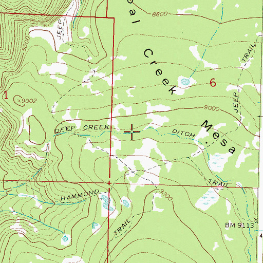 Topographic Map of Deep Creek Ditch, CO