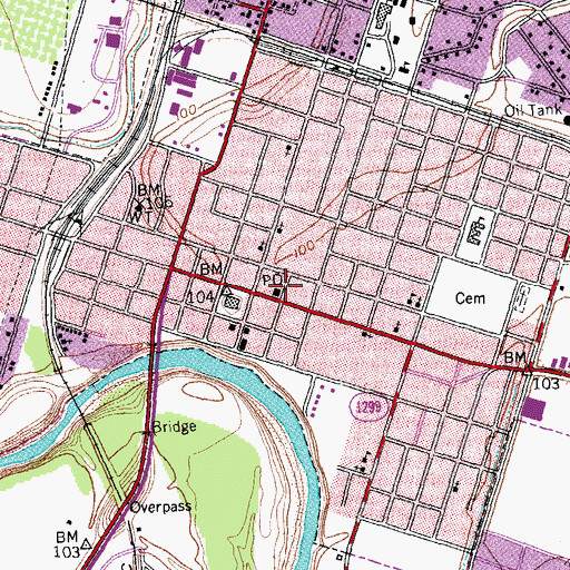 Topographic Map of Wiley J Croom House, TX