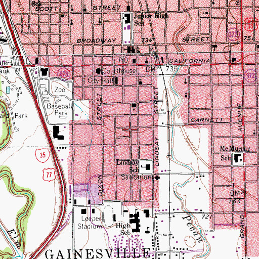 Topographic Map of William and Anna Davis House, TX