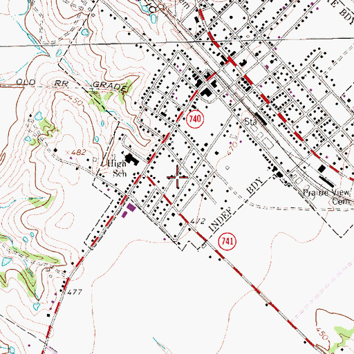 Topographic Map of William and Blanche Brooks House, TX