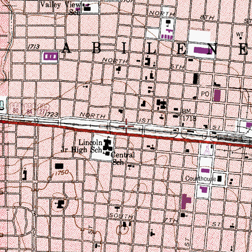 Topographic Map of William and Mary Ackers House, TX