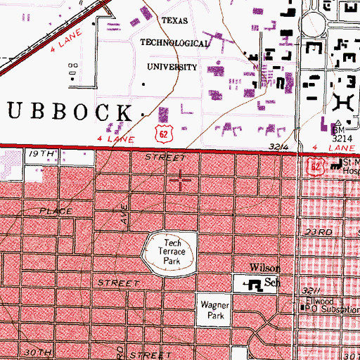 Topographic Map of William Curry and Olive Price Holden House, TX