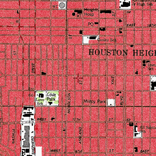 Topographic Map of William F Fluegel House, TX