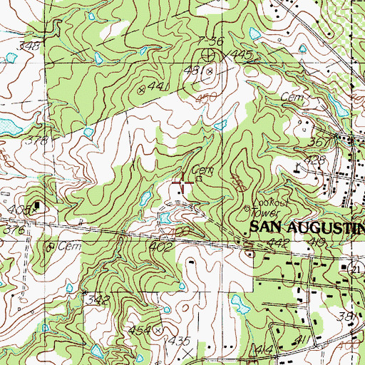 Topographic Map of William Garrett Plantation House, TX