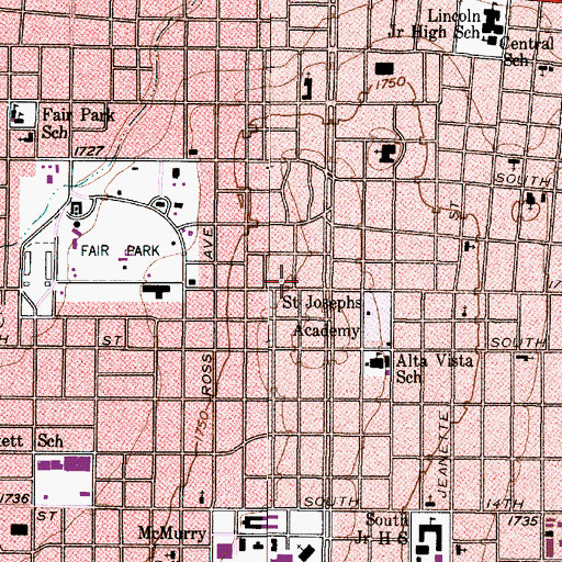 Topographic Map of William J Fulwiler House, TX