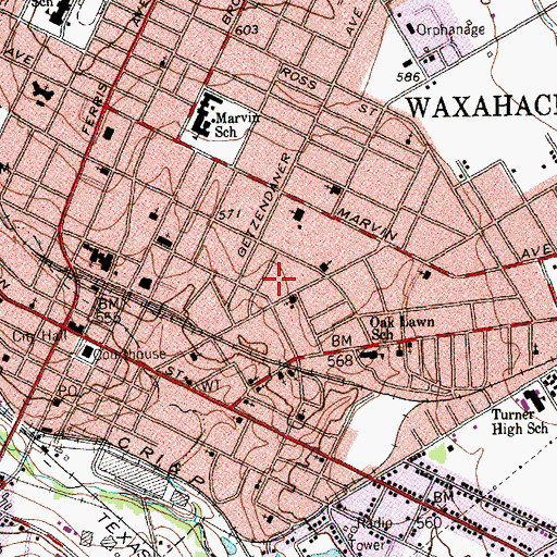 Topographic Map of William Koger House, TX