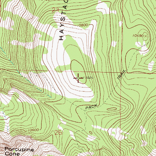 Topographic Map of Haystack Mountain, CO