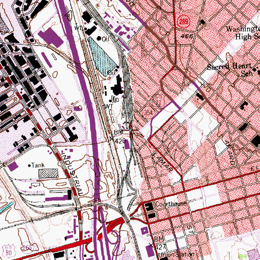 Topographic Map of Waples-Platter Buildings, TX
