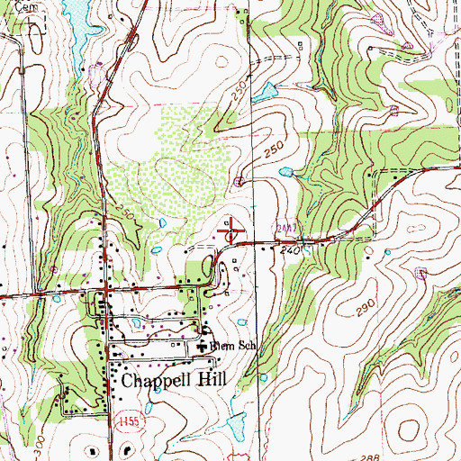 Topographic Map of Waverly House, TX