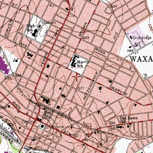 Topographic Map of W B Reinmiller House, TX