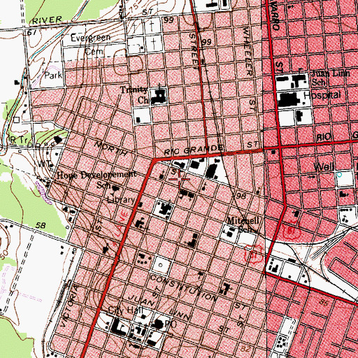 Topographic Map of W C Barnes House, TX