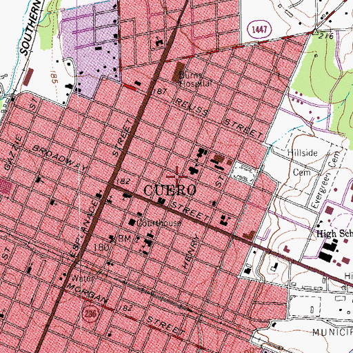 Topographic Map of W F Thomson House, TX