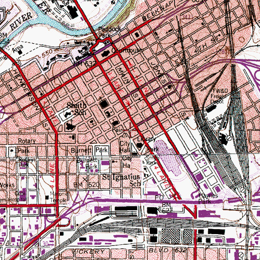 Topographic Map of W T Waggoner Building, TX