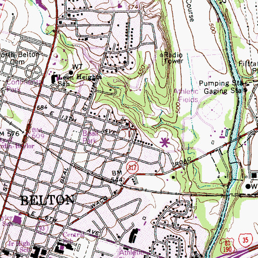 Topographic Map of V R Means House, TX