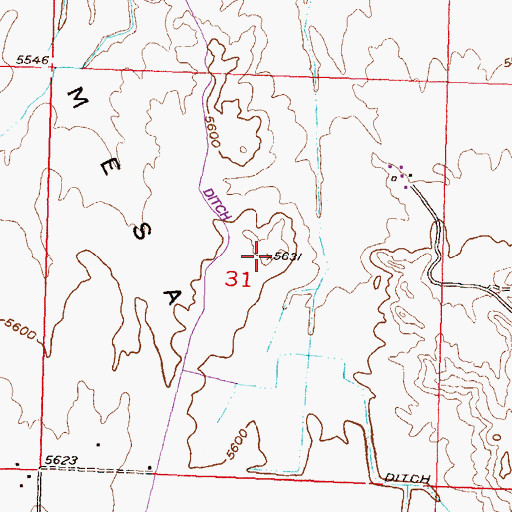 Topographic Map of East Mesa, CO