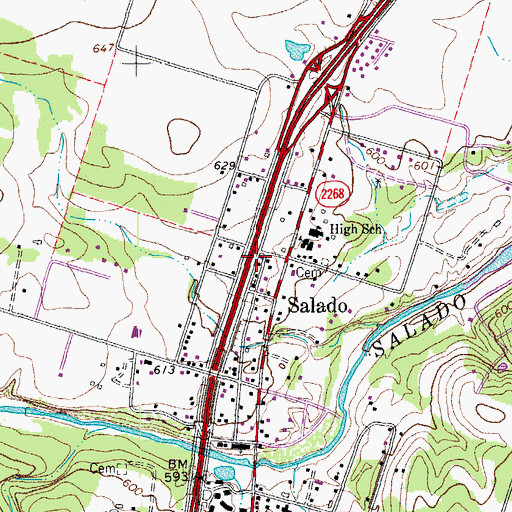 Topographic Map of Vickrey House, TX