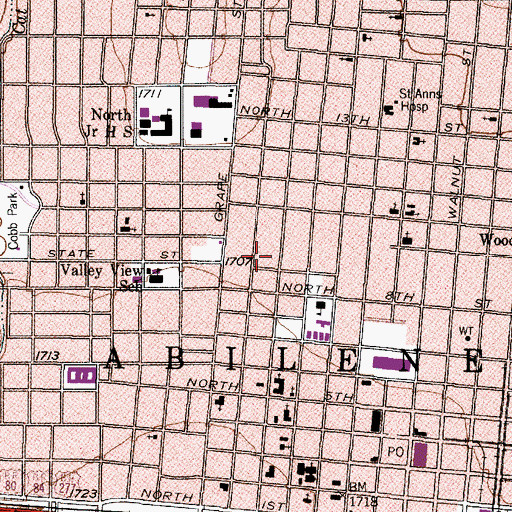 Topographic Map of United States Weather Bureau Building, TX