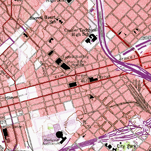 Topographic Map of Titche-Goettinger Department Store, TX