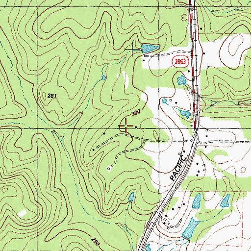 Topographic Map of Tol Barret House, TX