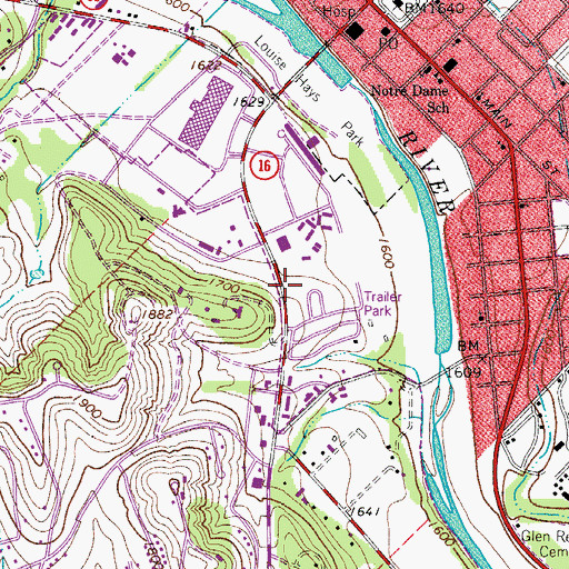 Topographic Map of Tulahteka Mansion, TX