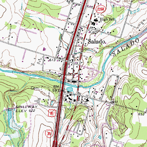 Topographic Map of Tyler House, TX