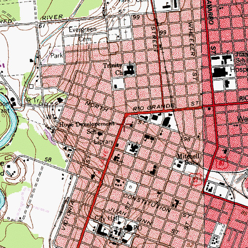 Topographic Map of Theodore Buhler House, TX
