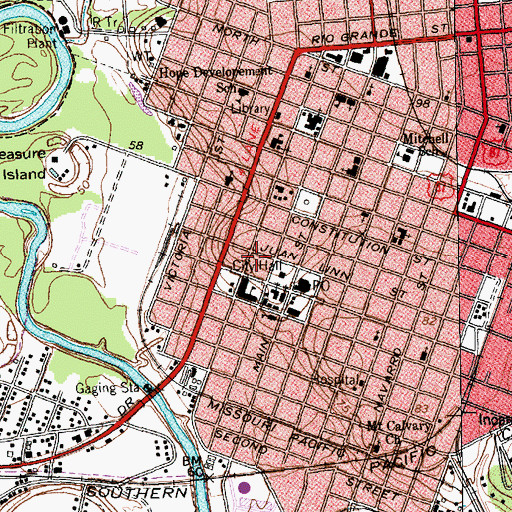 Topographic Map of Thomas M O'Connor House, TX