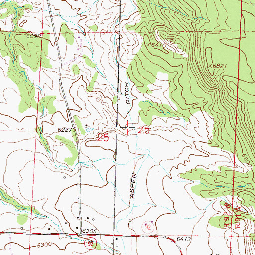 Topographic Map of Aspen Ditch, CO