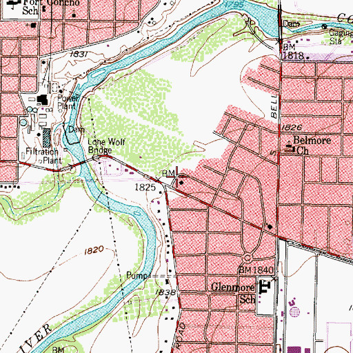 Topographic Map of Texas Highway Department Building, TX