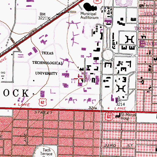 Topographic Map of Texas Technological College Dairy Barn, TX