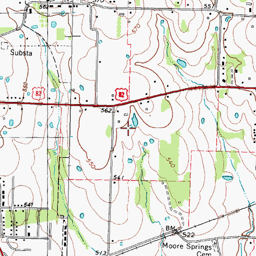 Topographic Map of Thaddeus and Josepha Preston House, TX