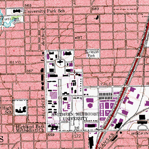 Topographic Map of Stanley Patterson Hall, TX