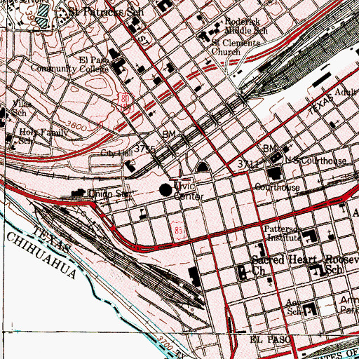 Topographic Map of State National Bank, TX