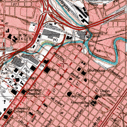 Topographic Map of State National Bank Building, TX
