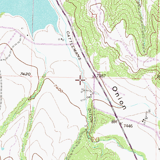 Topographic Map of Cattlemans Ditch, CO
