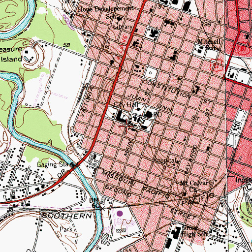 Topographic Map of Stuart House, TX