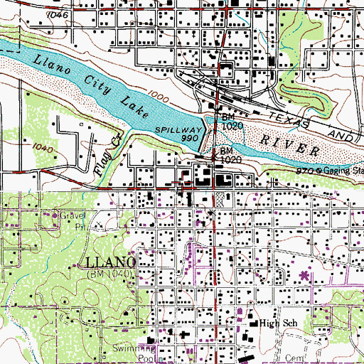 Topographic Map of Southern Hotel, TX