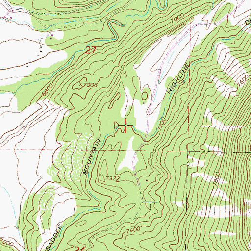 Topographic Map of Saddle Mountain Highline Ditch, CO