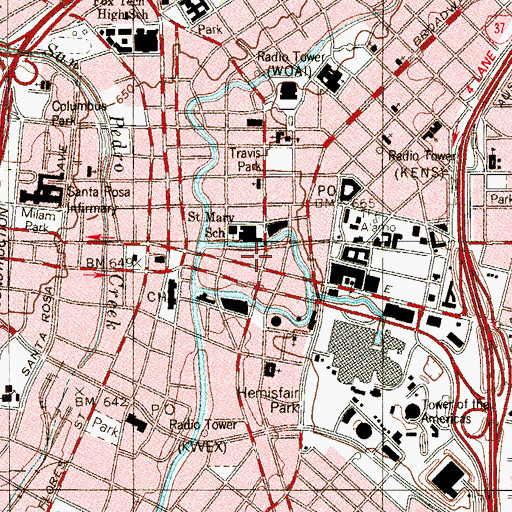Topographic Map of Staacke Brothers Building, TX