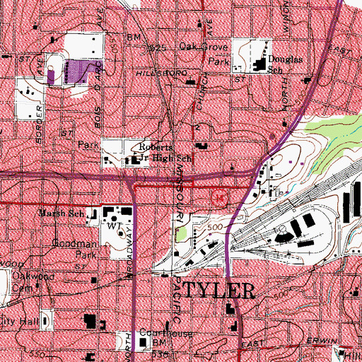 Topographic Map of Smith County Jail, TX