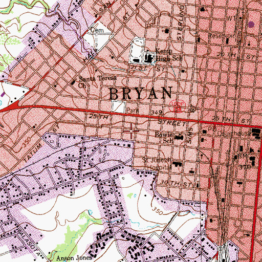 Topographic Map of Smith-Barron House, TX