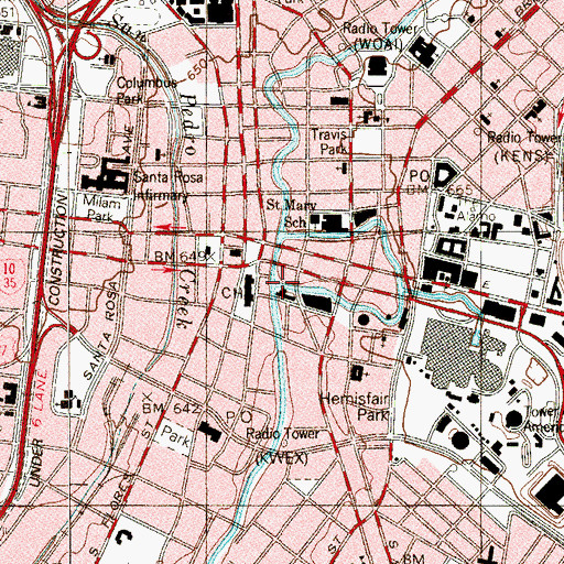 Topographic Map of Smith-Young Tower, TX