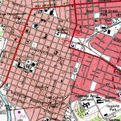 Topographic Map of Sigmund House, TX