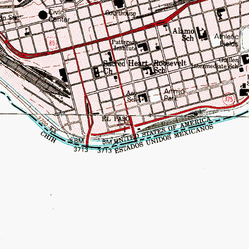 Topographic Map of Silver Dollar Cafe, TX