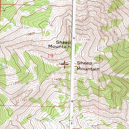 Topographic Map of Sheep Mountain, CO