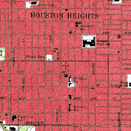 Topographic Map of Schlesser-Burrows House, TX