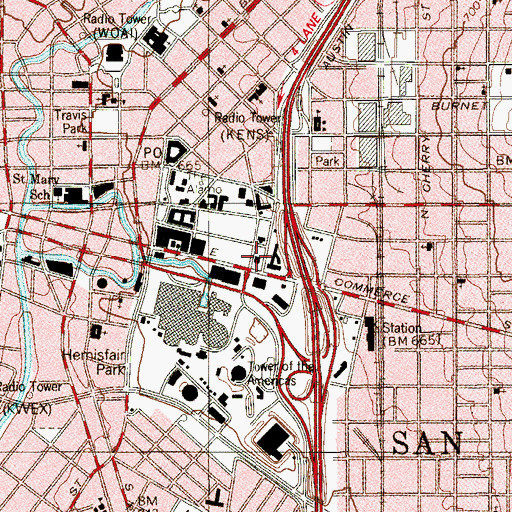 Topographic Map of Schroeder-Yturri House, TX