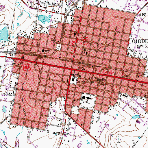 Topographic Map of Schubert House, TX